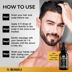 Beaueli 5% Minoxidil for Men and Women, Hair Growth, Beard Growth, Hair Regrowth, Unscented Drop, 3 Fl Oz, 3 Bottles | Minoxidil Hair Growth Oil for Men & Women, 5% Minoxidil Serum Hair Regrowth Treatment with Biotin for Thicker, Fuller Hair