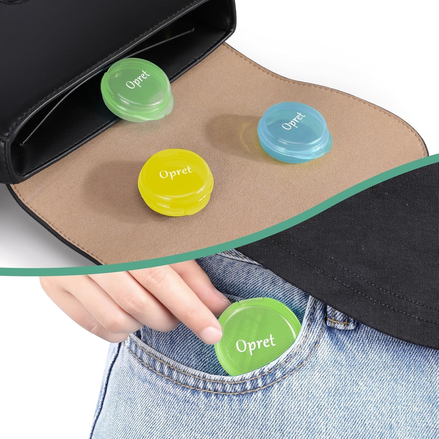 Buy now Opret Small Pill Box (3 Pcs), Cute Pill Case Portable for Pocket Purse Briefcase Travel Pills Box Medicine Storage Container Earplug Case at indiglob india