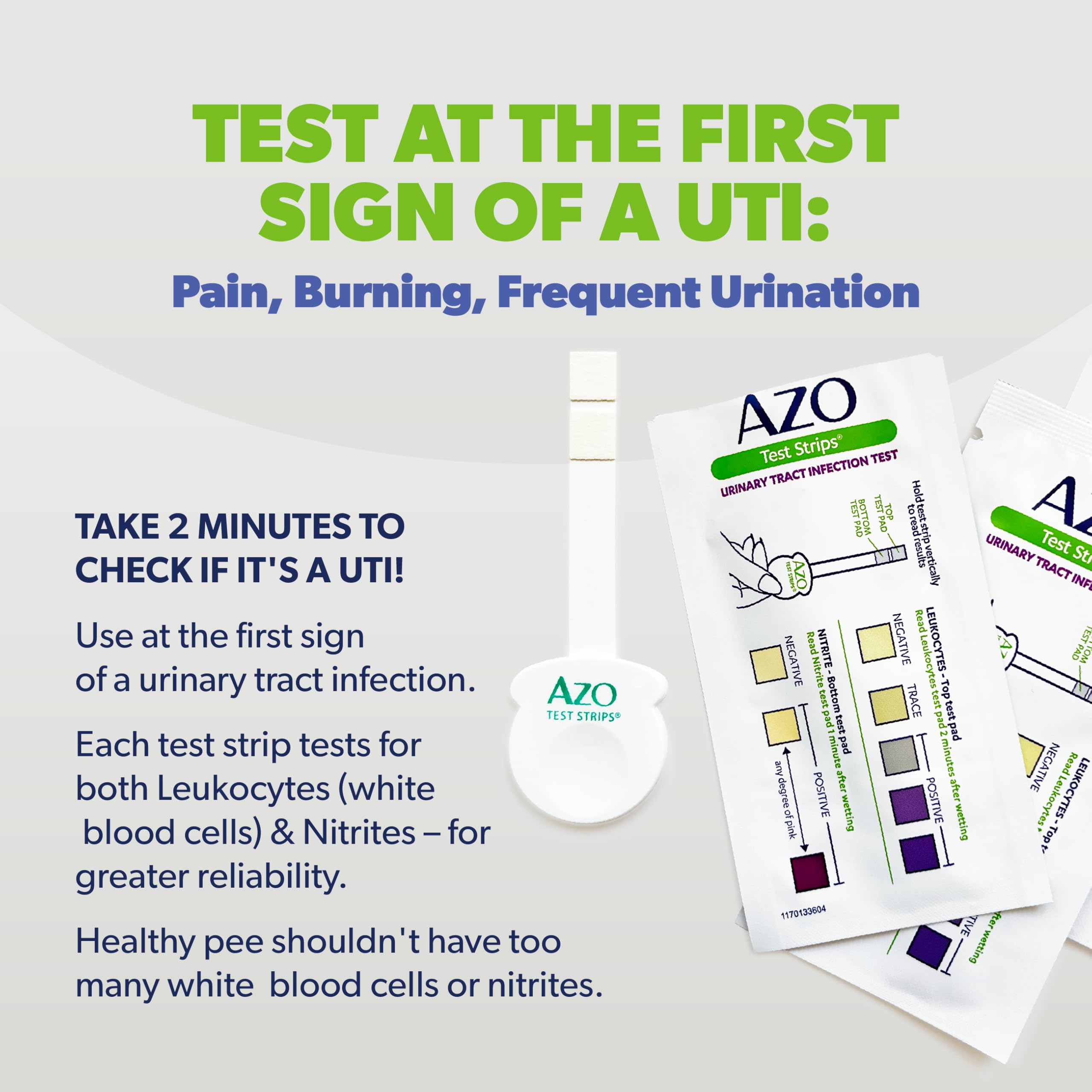 Buy now AZO Urinary Tract Infection (UTI) Test Strips, Accurate Results in 2 Minutes, Clinically Tested, Easy to Read Results, Clean Grip Handle, #1 Most Trusted Brand, 3 Count at indiglob india