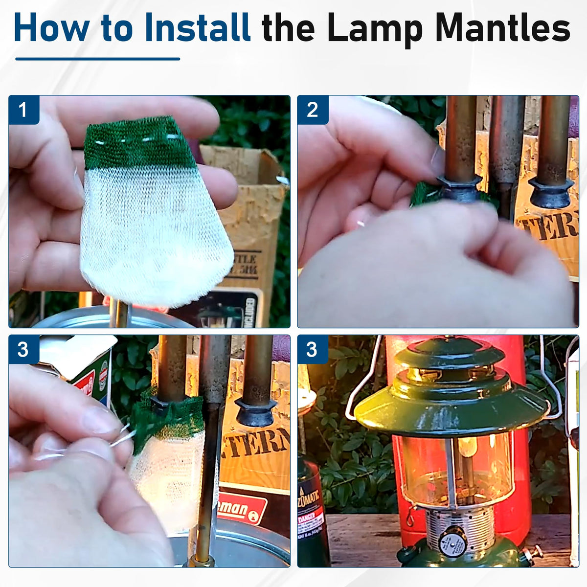 String Tie Lantern Mantles for Coleman Fueled Lantern (10 Total Mantles)