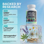 Clean Nutraceuticals GABA 750mg 5 HTP 200mg L Tryptophan 500mg L Theanine 200mg Ashwagandha SAM-e L-Glycine - Mood Support Vitamins for Women and Men with L-Tyrosine 5-HTP (5-Hydroxytryptophan)