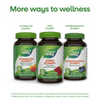 Nature's Way Zinc Gummies, 100% Daily Value of Zinc per Serving, 120 ct | Immune Support Gummy for Adults & Kids 9+*, Gluten Free, Plant-Based Pectin, Mixed Berry Flavored