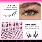 Premium imported Calphdiar Bottom Lash Clusters for instant glam and natural C curly style, perfect for beginners.