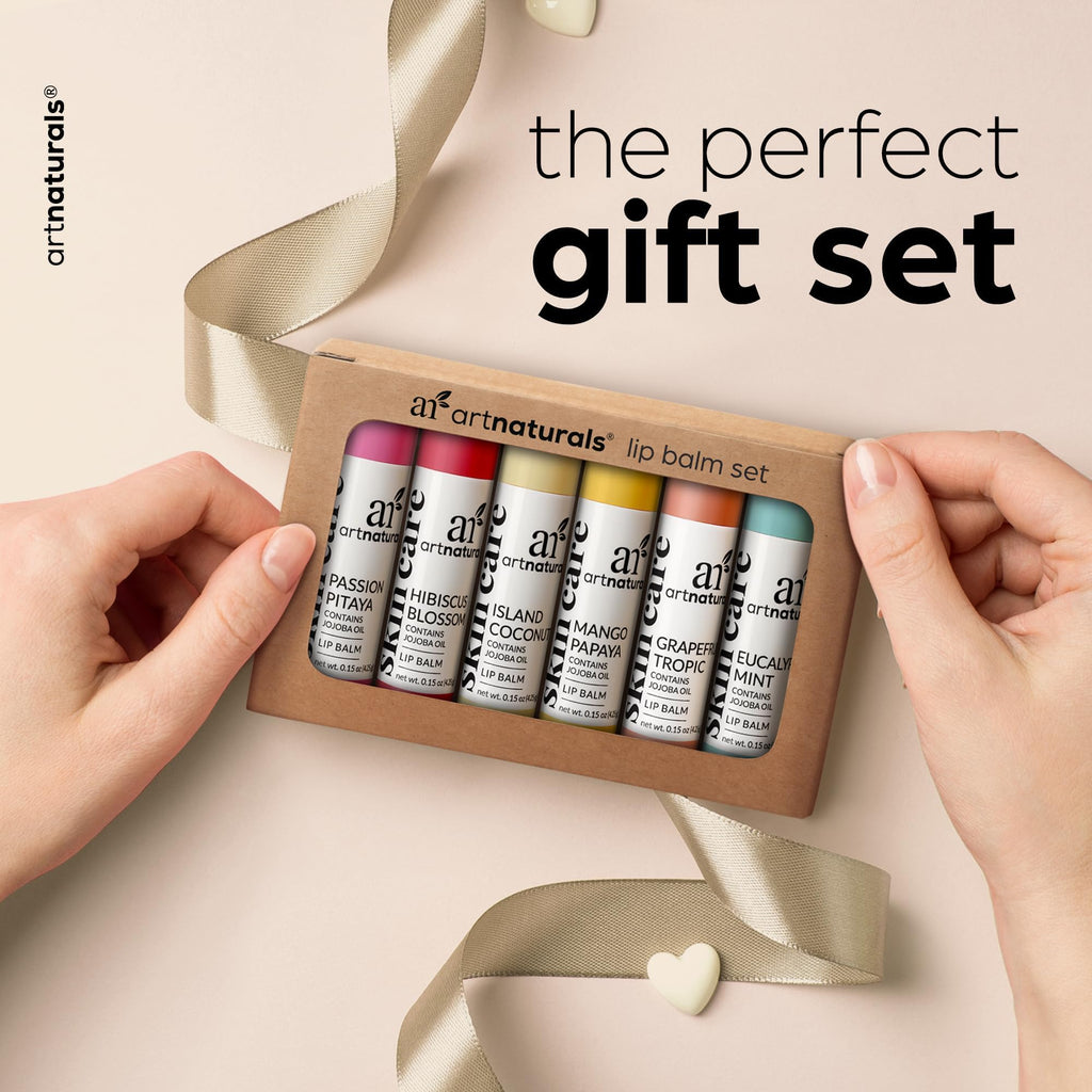Buy now ArtNaturals Beeswax Lip Balm Gift Set â€“ 6 Pack Assorted Flavors with Coconut Oil, Aloe & Jojoba Oil â€“ Hydrating, Nourishing, Natural Lip Care at indiglob india