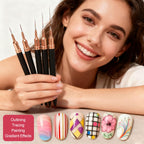 Artdone Nail Striping Tape Lines Kit With Nail Art Pens Liner Brushes | Dotting Tools For Gel Polish Small Detail Drawing Design Paint