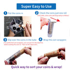 Byteen8 Coin Counter Coin Sorter with Coin Wrappers, Change Roller Machine