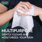 Depend XL Disposable Washcloths for Adults, 8 Packs, 42 Wipes per Pack