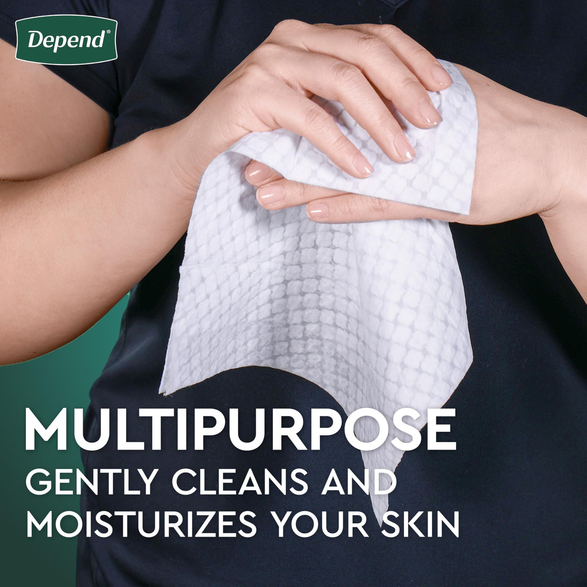 Depend XL Disposable Washcloths for Adults, 8 Packs, 42 Wipes per Pack