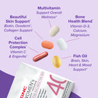 Buy now GNC Womenâ€™s 40+ Vitapak, 5-in-1 Multivitamin Pack, Healthy Hormones, Brain Health, Metabolism, Bone Strength, Edible Dietary Supplement, 30 Servings at indiglob india