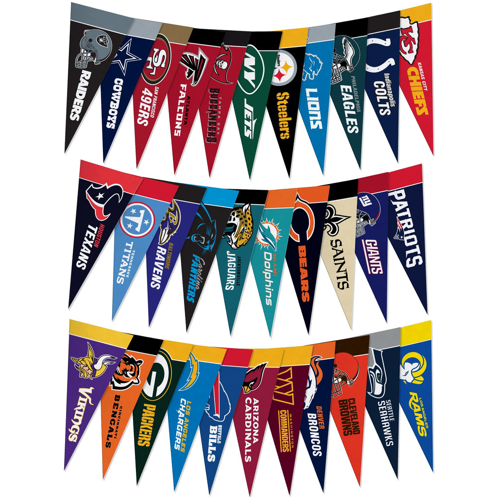 Rico Industries NFL Football Complete 4" x 9" Felt Mini Pennant League Set (Includes ALL Teams)