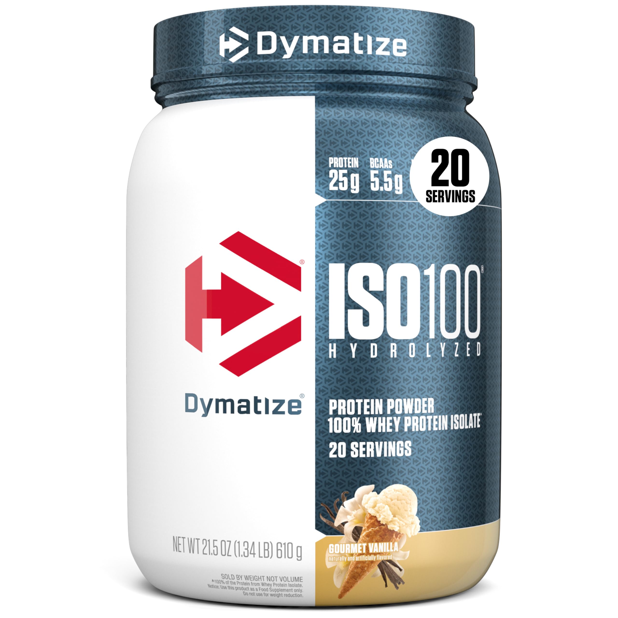 Buy now Dymatize ISO100 Whey Protein Powder Isolate, Gourmet Chocolate, 25g of Protein, 5 Pound, 5.5g BCAAs, Less Than 120 Cal., Gluten Free, 1g Fat, 1g Sugar, 2g Carb (71 Servings) Gourmet Vanilla 1.34 Pound (Pack of 1) at indiglob india