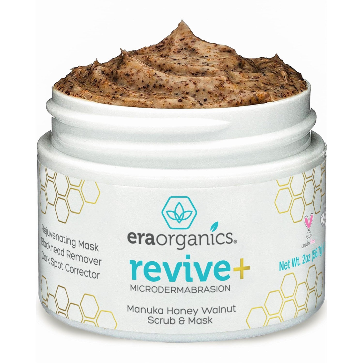 Manuka Honey Exfoliating Facial Scrub - Microdermabrasion Face Exfoliant | Gentle Moisturizing Exfoliator - Cleanse & Smooth Skin, Minimize Pores - With Organic Aloe Vera & Natural Cehami Extract 2oz
