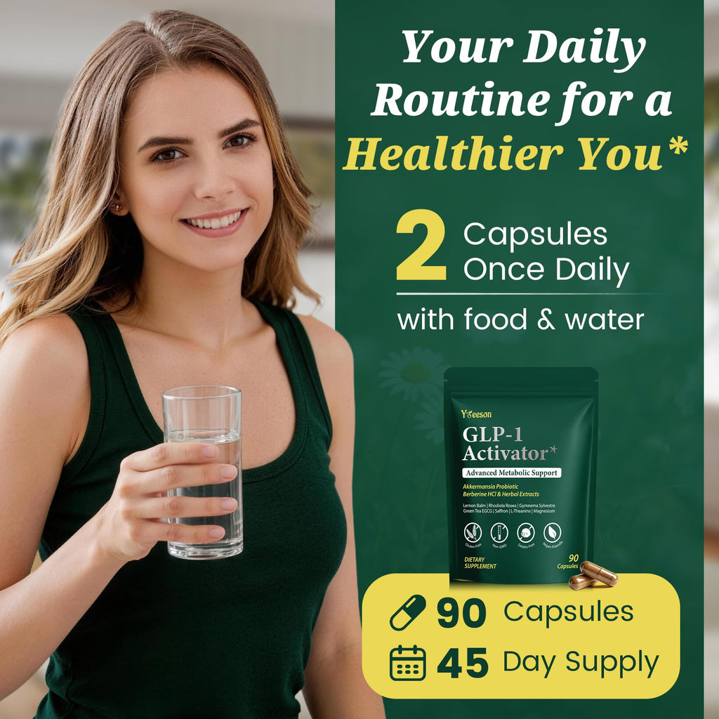 GLP-1 Weight Management Appetite Control with Berberine, 90 Caps, 45-Day