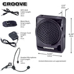 Buy now Croove Rechargeable Voice Amplifier, with Waist/Neck Band and Belt Clip, 20 Watts. Very Comfortable Headset at indiglob india