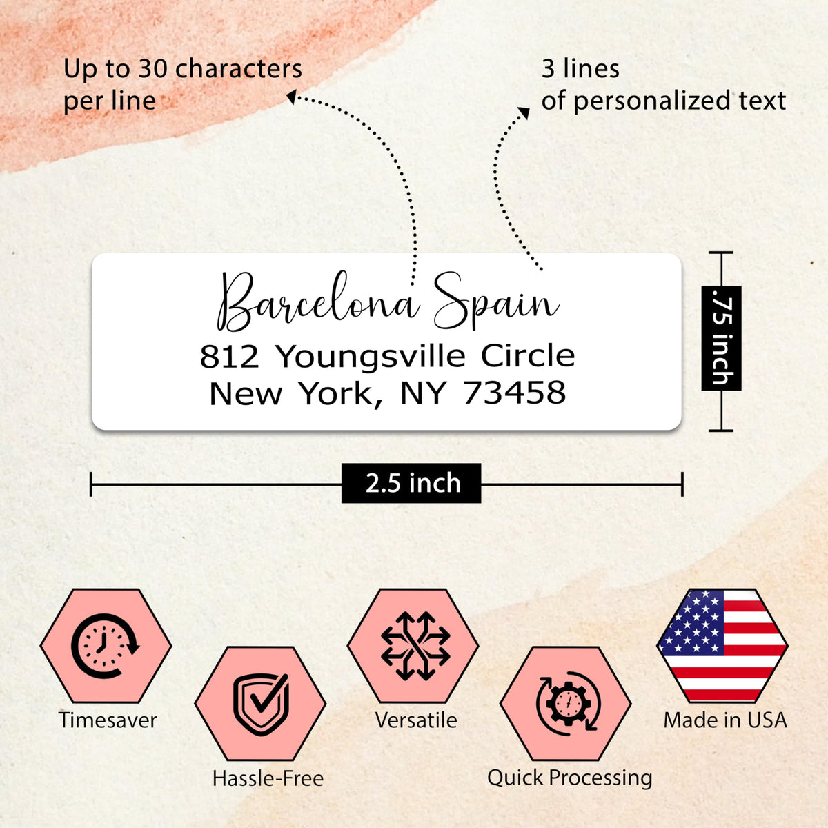 Personalized Return Address Labels - Custom Address Labels & Address Stickers for Envelopes - High Gloss Self-Adhesive Mailing Labels on Sheets (50-1000)