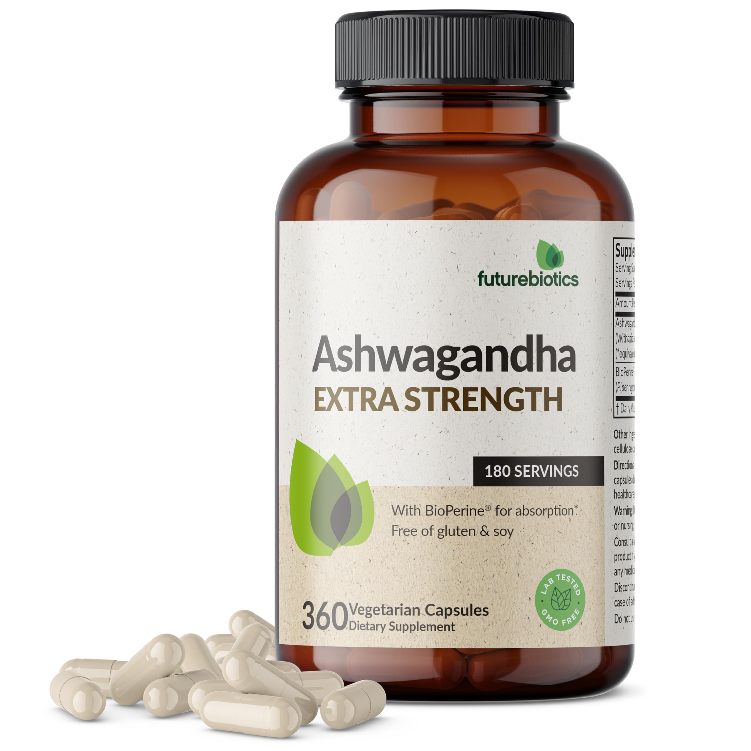 Buy now Futurebiotics Ashwagandha Extra Strength Stress & Mood Support with BioPerine - Non GMO Formula, 120 Vegetarian Capsules at indiglob india