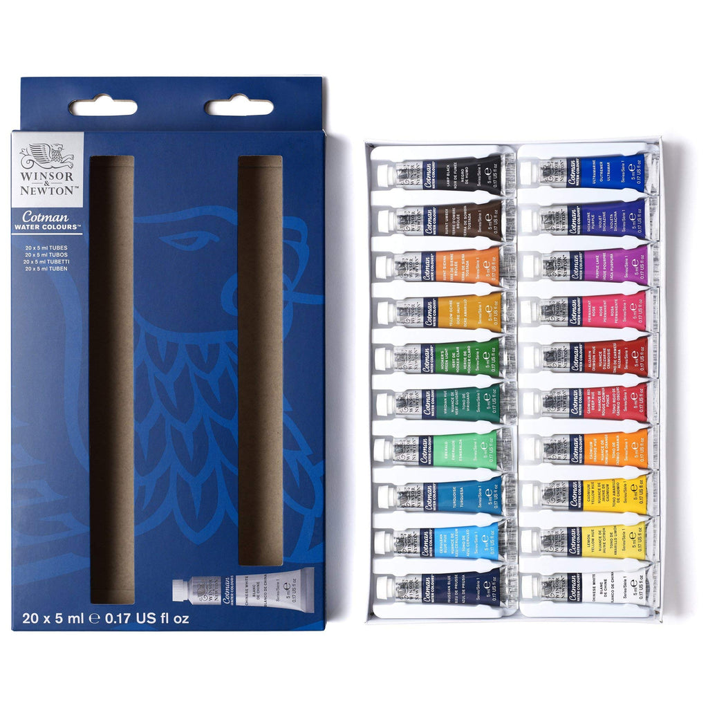 Buy now Winsor & Newton Cotman Watercolor Paint Set, Field Pocket Set, 12 Half Pan w/ Brush, Sponge, Bottle at indiglob india