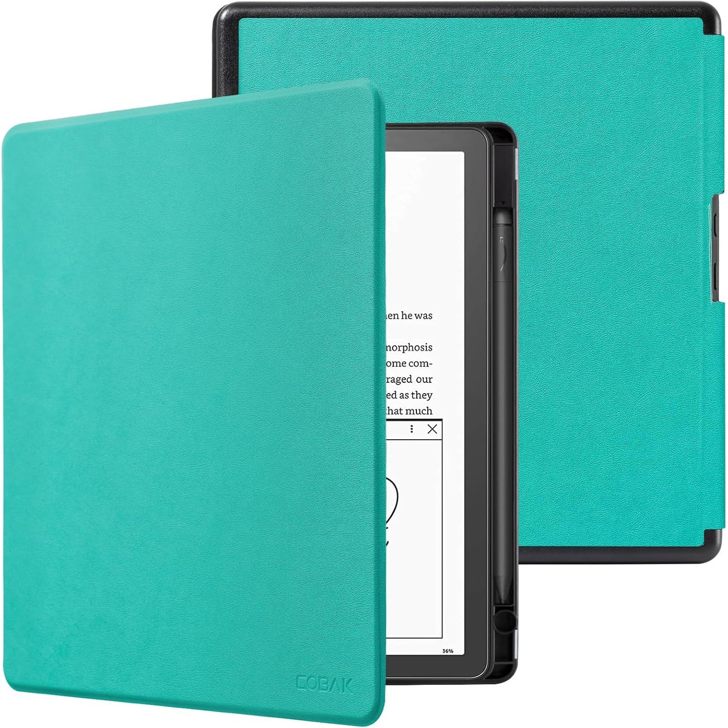 Buy now CoBak Case for Kindle Scribe - All New PU Leather Cover with Auto Sleep Wake Feature for Kindle Scribe 10.2" 2022 & 2024 Released with Pen Holder Jade at indiglob india