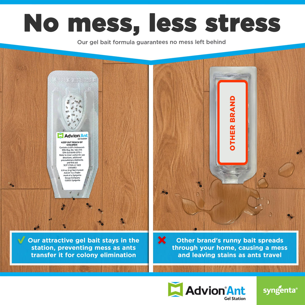 Syngenta Advion Ant Gel Station Insecticide, Ready-to-Use Gel Bait with The Active Ingredient Indoxacarb, Ant Bait for Use Indoor and Outdoor, 3 Boxes (9 Total Stations)