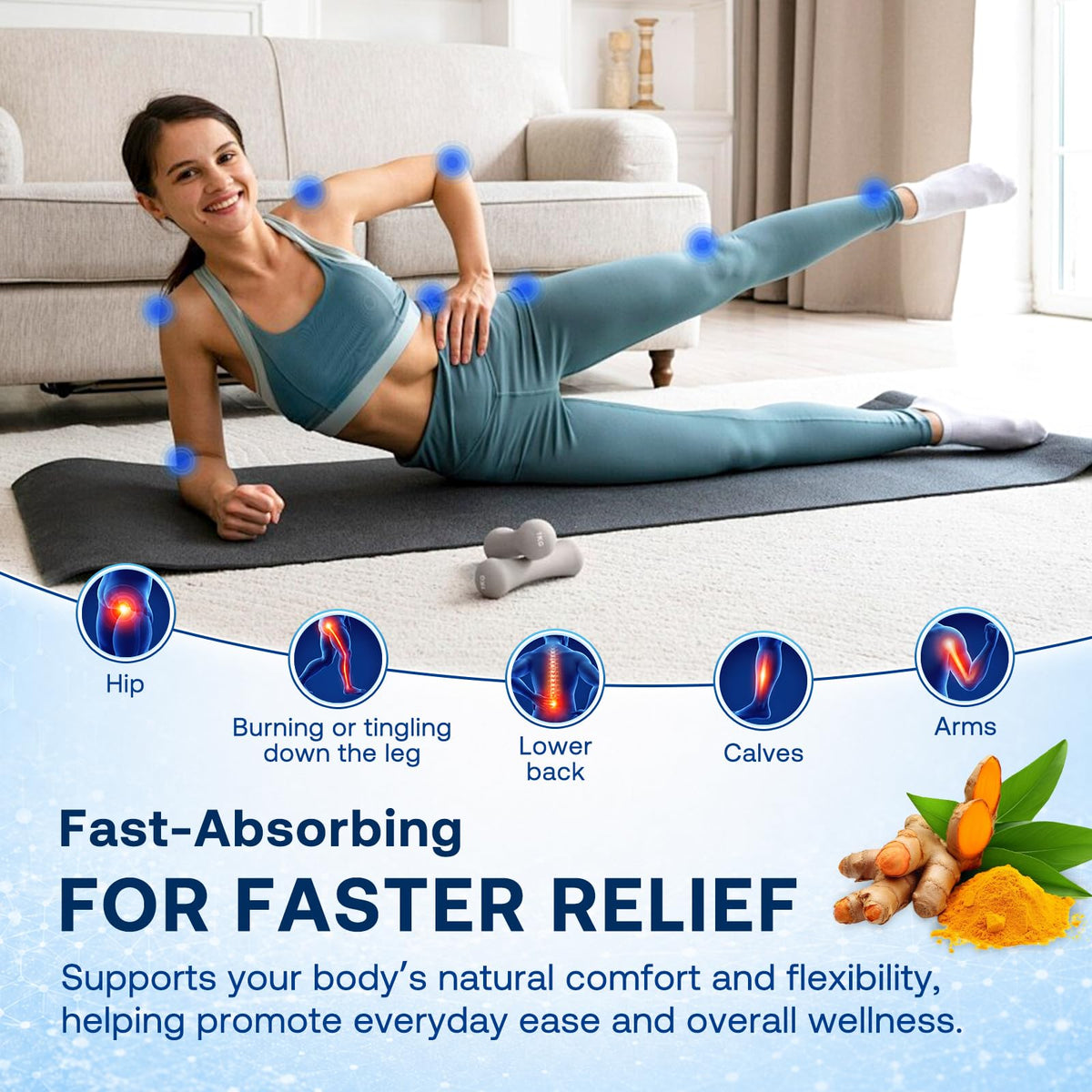 Neuropathy Support Supplement - Sciatic Nerve Health Support with Pea, R-Alpha Lipoic Acid, Benfotiamine & Vitamin B12 for Sciatic Nerve Health, Mobility & Antioxidant Support, 180 Vegan Softgels