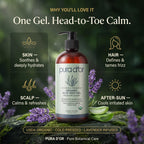 PURA D'OR ORGANIC Aloe Vera Gel Soothing Moisturizer, Lavender, 16oz | Fast-Absorbing, After-Sun Care, USDA Certified, Hydrating, Non-Sticky, Zero Artificial Preservatives, Vegan, Face, Hair, Body