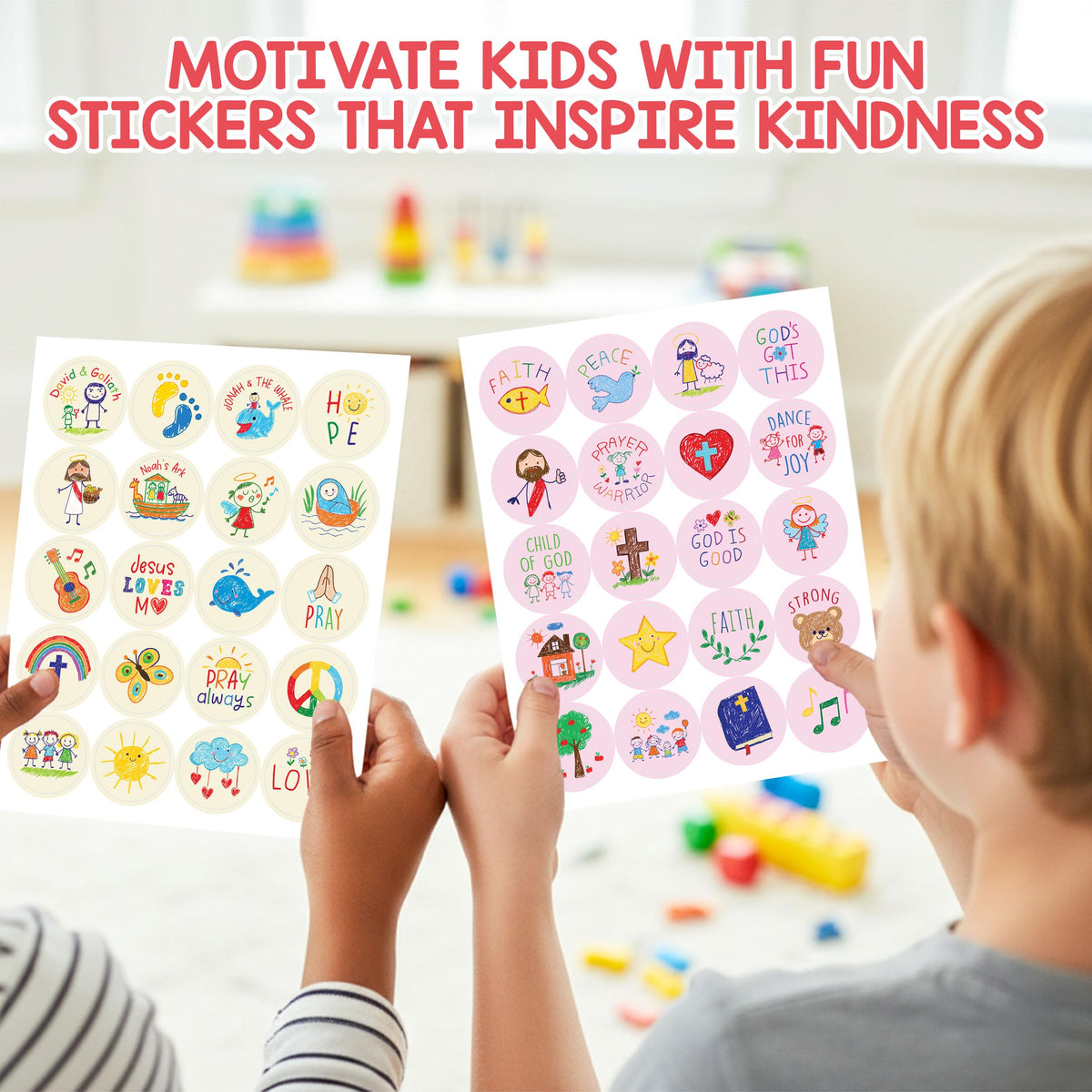 Decorably 1,000 Christian Stickers for Kids Bulk