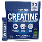 Orgain 5g Creatine Monohydrate Micronized Powder, Unflavored, 100 Servings | Creatine to support muscle growth, post workout recovery & brain health, no artificial additives, non-GMO, 17.64oz
