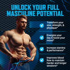 Testosterone Booster Gummies, Male Enhancing Supplement, Add 2 in” Enlargement Gummies for Men , Male Enhancement Chews Energy, Strength, Stamina, Endurance, Performance, Natural Blue Berry Chews