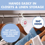 Arm & Hammer OdorBusterz ClosetMATE™, White Linen, 4 Count – Hanging Odor Absorber with Baking Soda, 360° Rotating Hook for Closets, Lockers & Storage Areas
