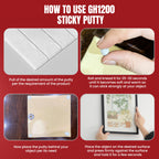GH1200 Sticky Tack Putty - Poster Putty for Walls no Damage with Strong Adhesive to Hang Pictures, Posters & Decorations Reusable & Removable Mounting Putty (56g x 2 PCs)