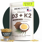 RealGood Essentials Vitamin D3 K2, D3 K2 Vitamin Supplement 10000 IU, 300ct