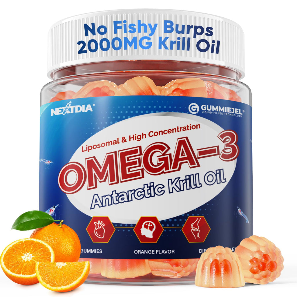 Liposomal Antarctic Krill Oil Omega 3 Gummies 2000mg - Fish Oil Alternative