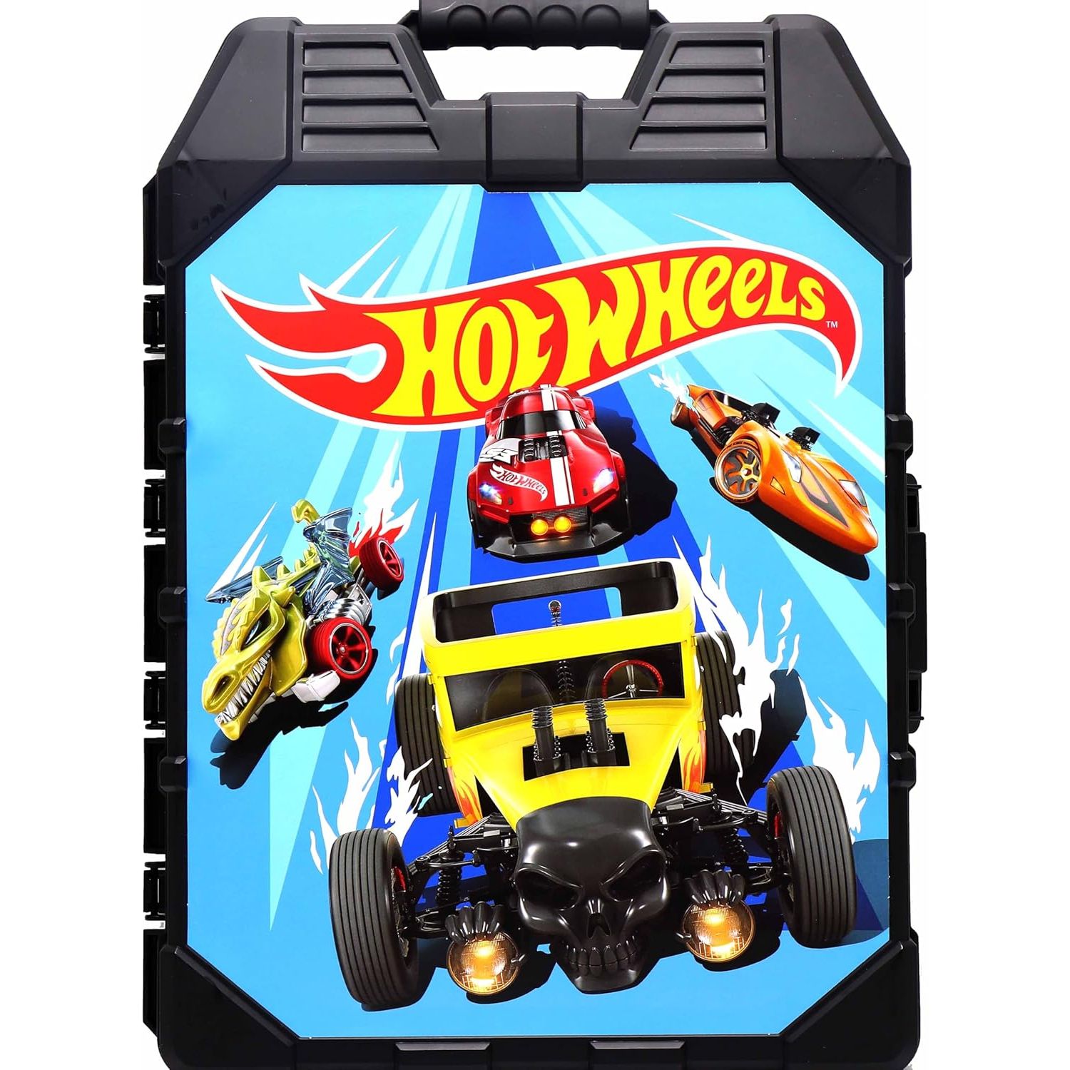 Buy now Hot Wheels 100-Car Storage Case – Large Capacity Organizer for 1:64 Die-Cast Vehicles with Handle and Latch, Durable Portable Carrying Case for Kids, Travel, and Toy Car Collectors 48 Car Carry Case at indiglob india