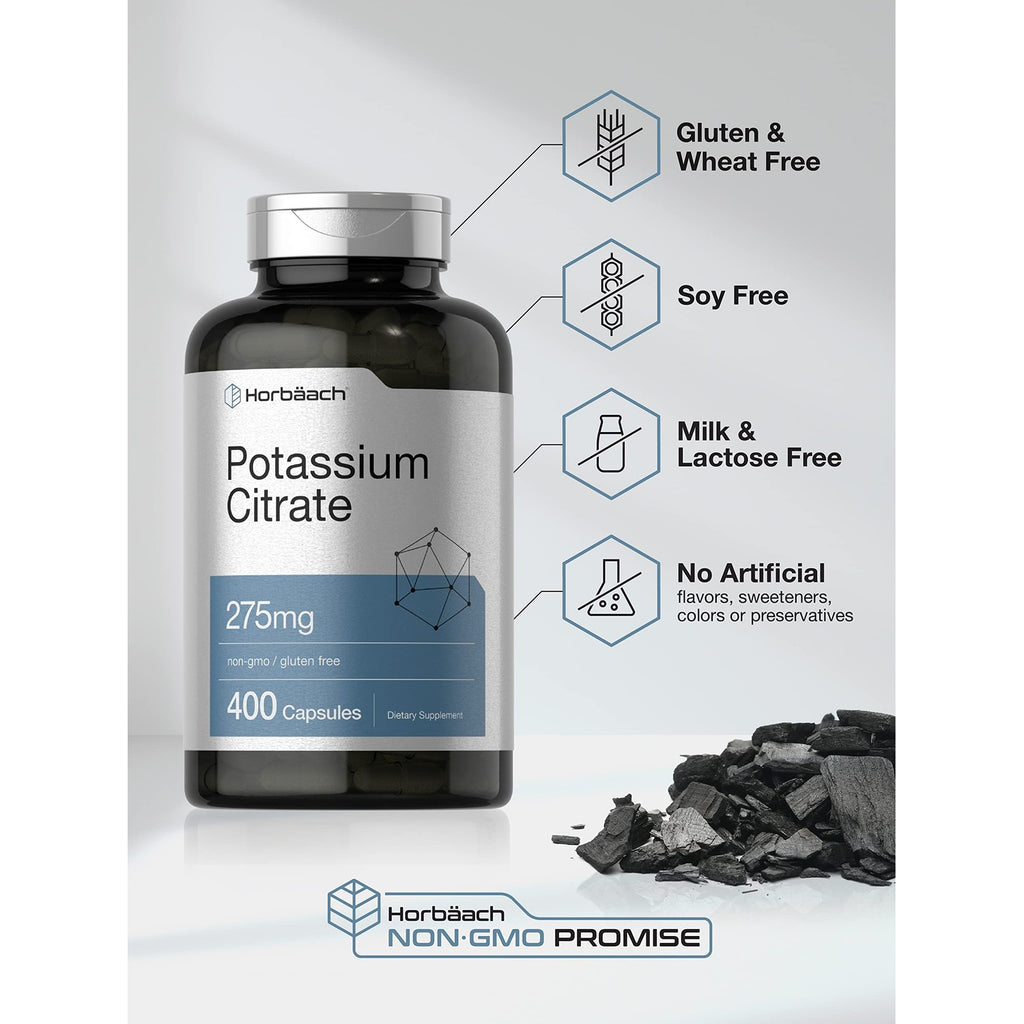 Horbäach Potassium Citrate Supplement 275 mg | 400 Capsules