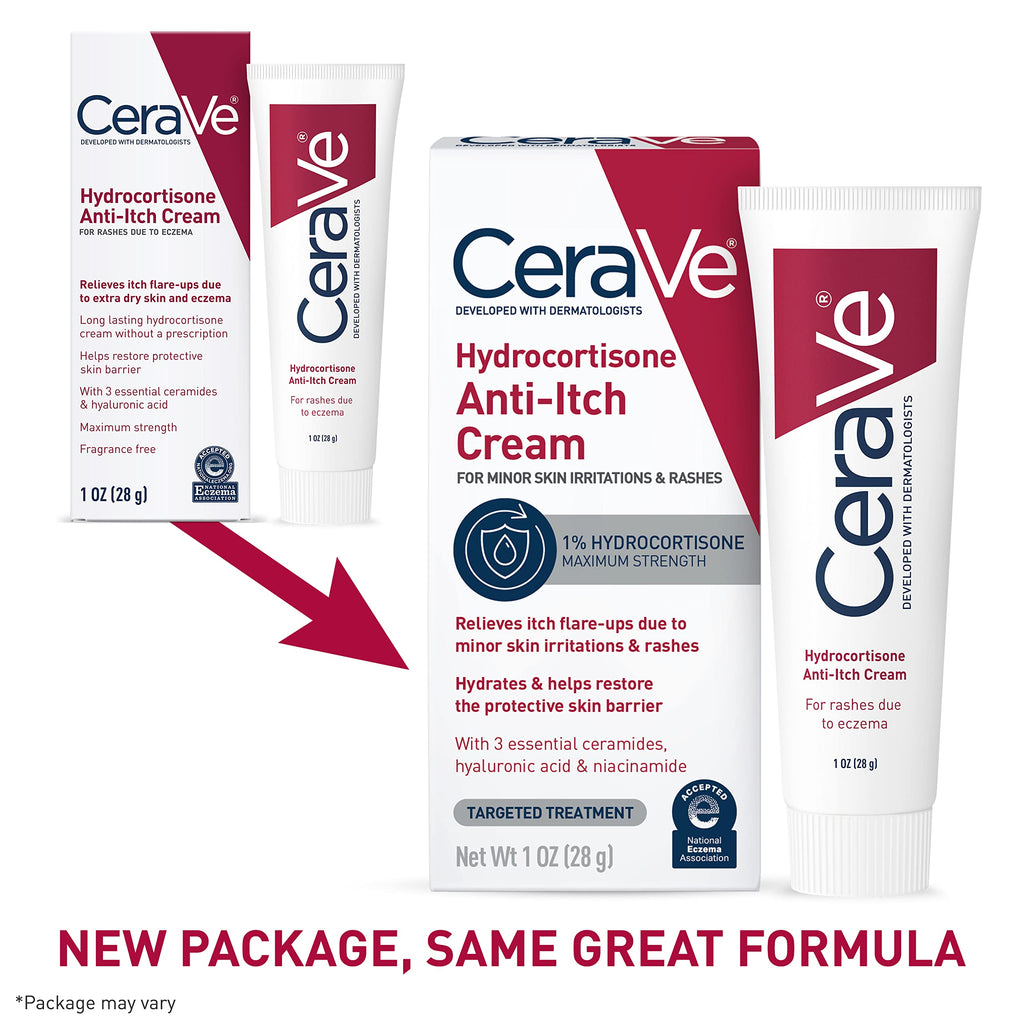 Buy now CeraVe 1% Hydrocortisone Anti-Itch Cream, Fragrance-Free Relief for Eczema-Prone & Dry Skin, 1 Ounce at indiglob india