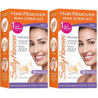 Sally Hansen Face Hair Removal Wax Strips Kit | At-Home Use 18 Count