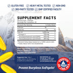 Triple Strength Omega 3 Fish Oil 1200 mg, EPA & DHA, Premium Wild Caught | Sustainably-Sourced Omega-3 Fatty Acids, Burpless Fish Oil Supplements, Clean Label Certified, 3rd-Party Tested, 30 Softgels