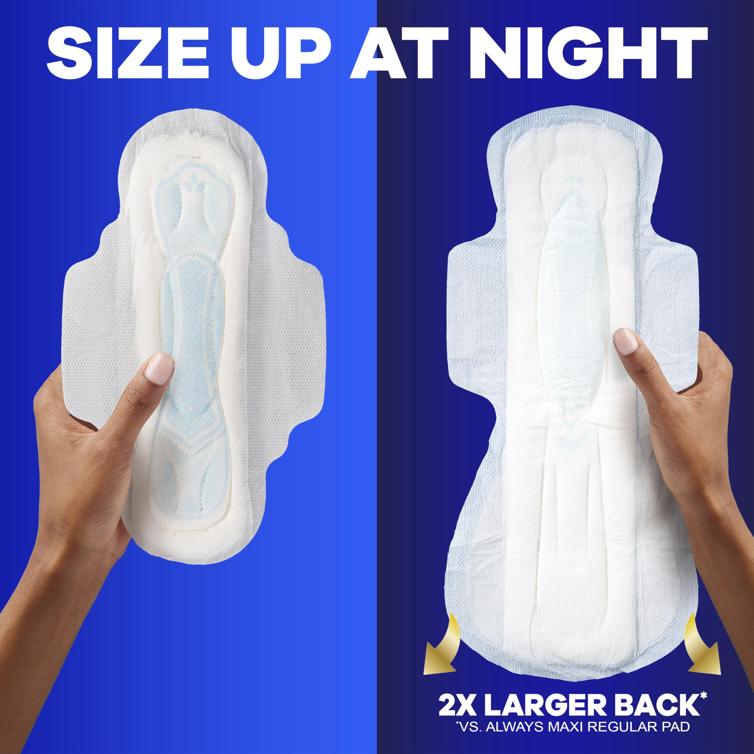 Buy now Always Maxi Overnight Pads with Wings for Women, Size 5, Extra Heavy Overnight Absorbency, Unscented, 36 Count at indiglob india