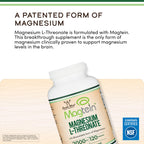 Magnesium L-Threonate 2,000mg Magtein, Natural Sleep Support, 120 Capsules | Cognitive Function, Neurological Health, Sleep + Memory Support, 90-Day Supply, MIT Patented Magtein Form, Third-Party Tested