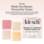 Buy now Kitsch Shampoo and Conditioner Set - 4pc Sampler Bars with Rice Water Shampoo and Conditioner, Castor Oil Shampoo & Coconut Oil Conditioner - Bottle-Free Beauty for Hair Growth, Repair & Moisture at indiglob india
