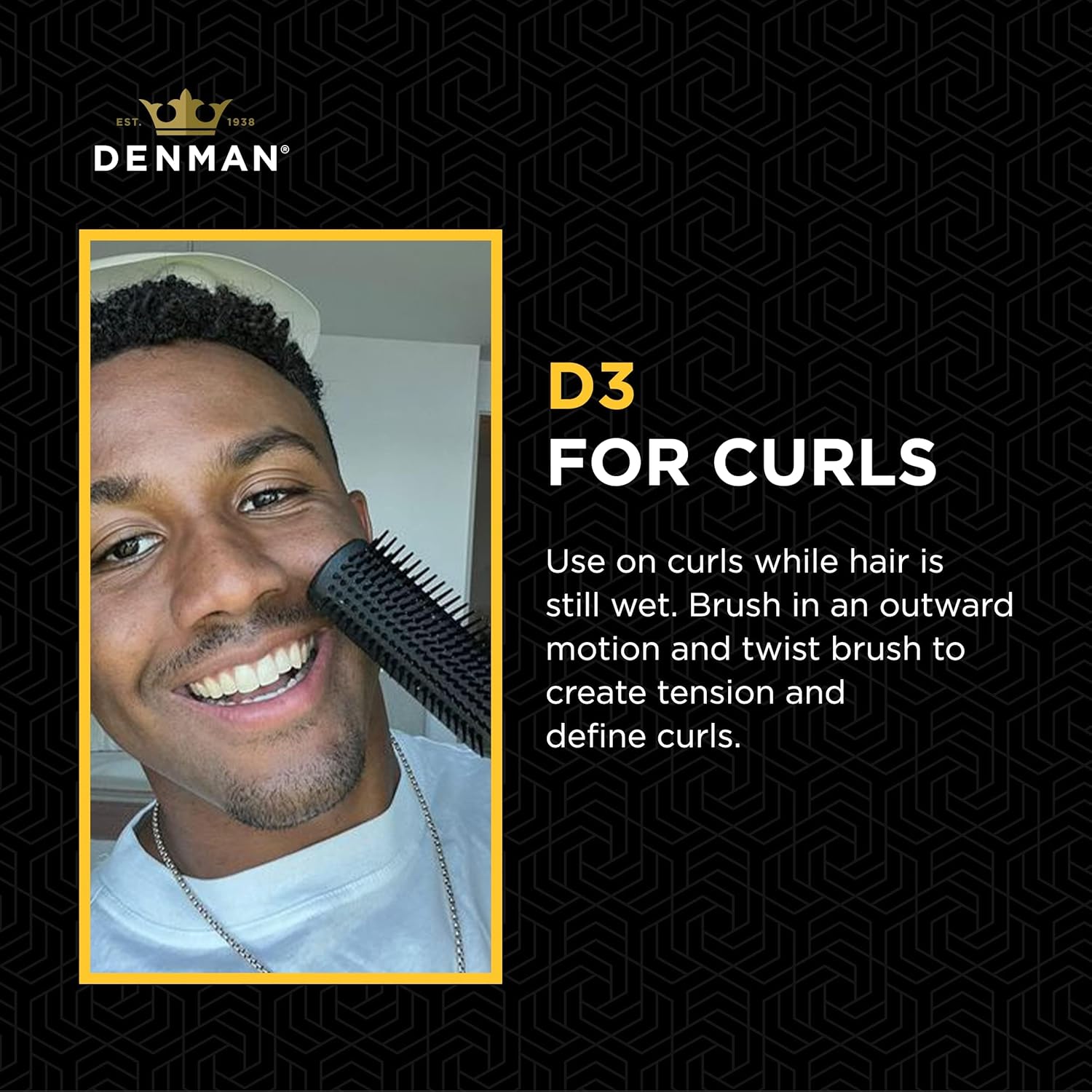 Buy now Denman D3 Original Curl Definer & Styler, Curly Hair Brush for Women & Men â€“ 7 Row Detangling & Curl Defining Brush for Smooth Defined Curls - a precision Styling Brush for straight hair at indiglob india