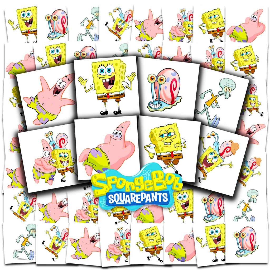 Spongebob Tattoos for Kids Party Favors Bundle - 72 Pc Individual Tattoos