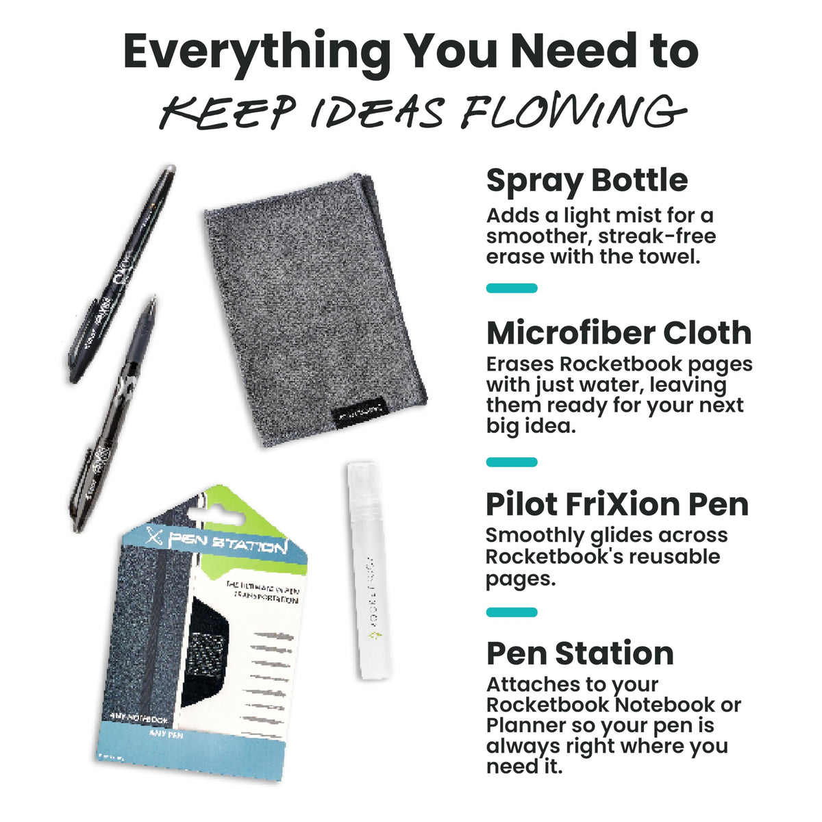 Rocketbook Accessory Kit, Compatible with Rocketbook Notebooks & Planners