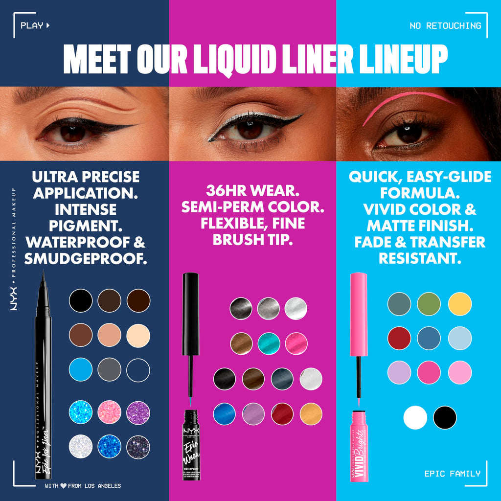 Buy now NYX PROFESSIONAL MAKEUP Epic Ink Liner, Waterproof Liquid Eyeliner with Vegan Formula - Dark Chocolate (Dark Brown Matte) at indiglob india