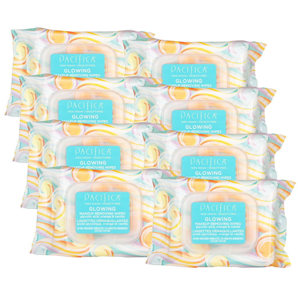 Buy now Pacifica Glowing Makeup Remover Wipes – With Glycolic Acid for AHA Exfoliating and Facial Cleansing – No Rinse Face Cleaning Towelettes – Dermatologist Tested, Vegan & Cruelty-Free – 30 Pack at indiglob india