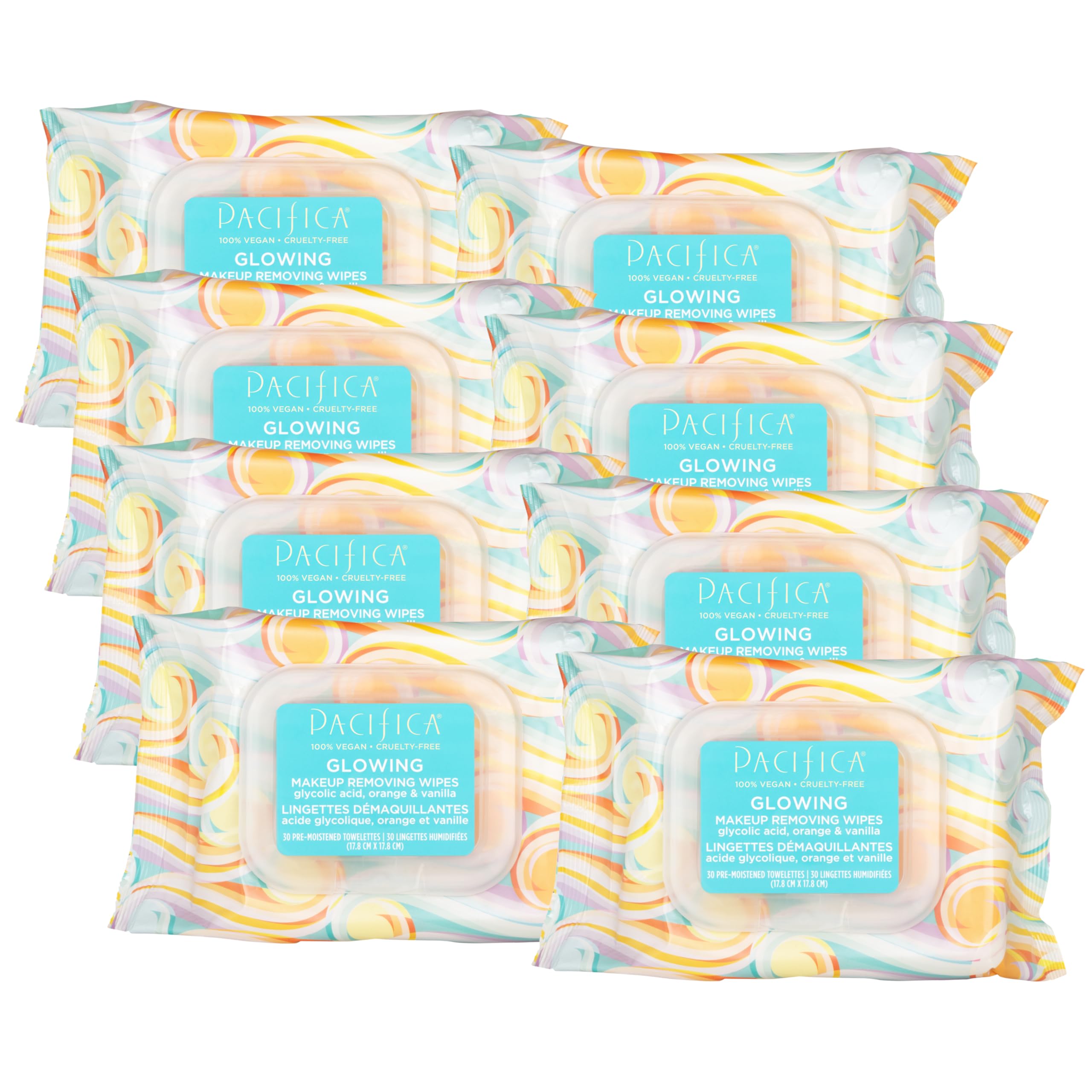 Buy now Pacifica Glowing Makeup Remover Wipes â€“ With Glycolic Acid for AHA Exfoliating and Facial Cleansing â€“ No Rinse Face Cleaning Towelettes â€“ Dermatologist Tested, Vegan & Cruelty-Free â€“ 30 Pack 30 Count (Pack of 8) at indiglob india