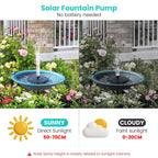 3.5W Solar Water Fountain for Bird Bath with 6 Nozzles & Fixed Pipes