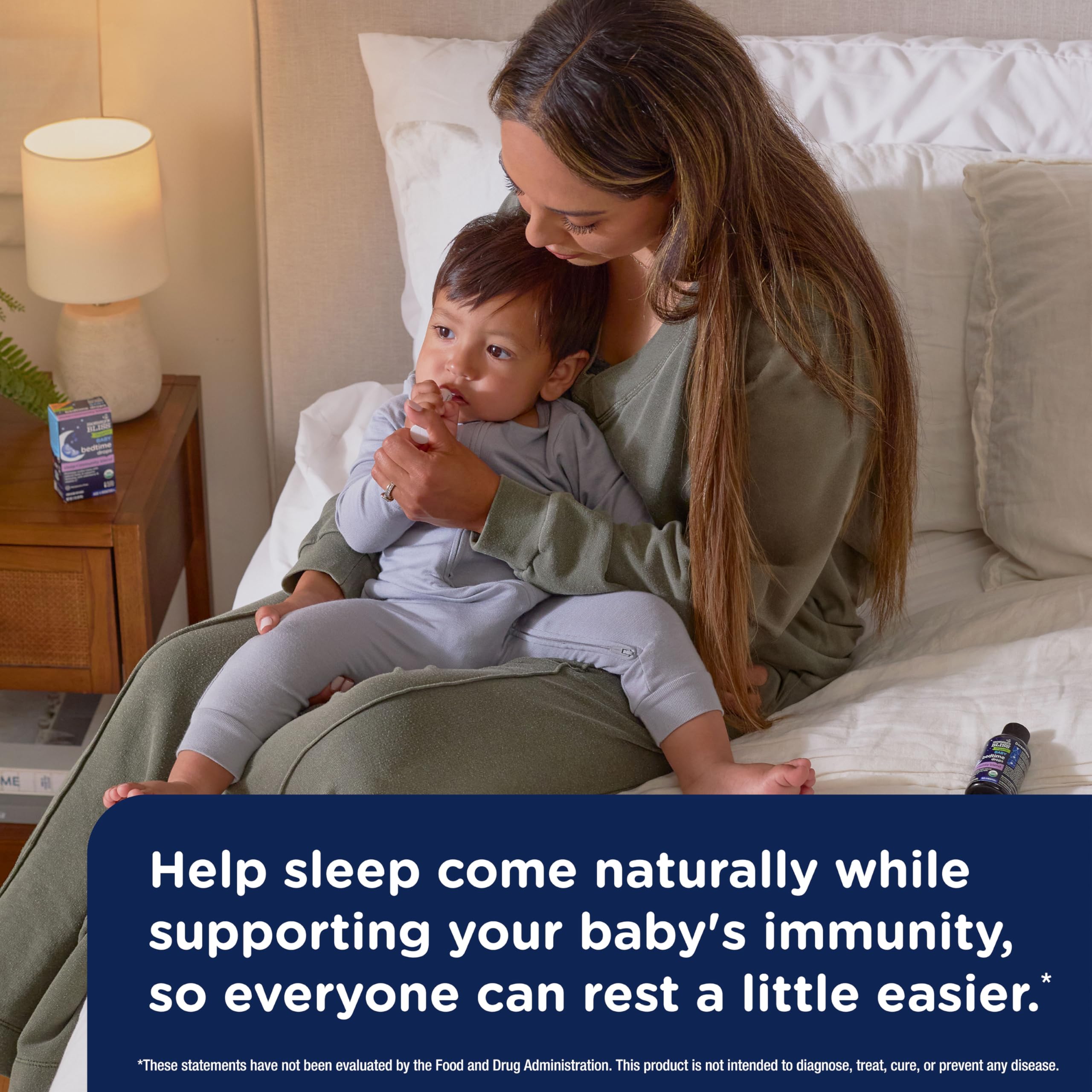 Mommy's Bliss Organic Baby Bedtime Drops + Overnight Immunity Support*, Promotes Restful Night, Melatonin Free, Age 4 Month+, 2 Fl Oz