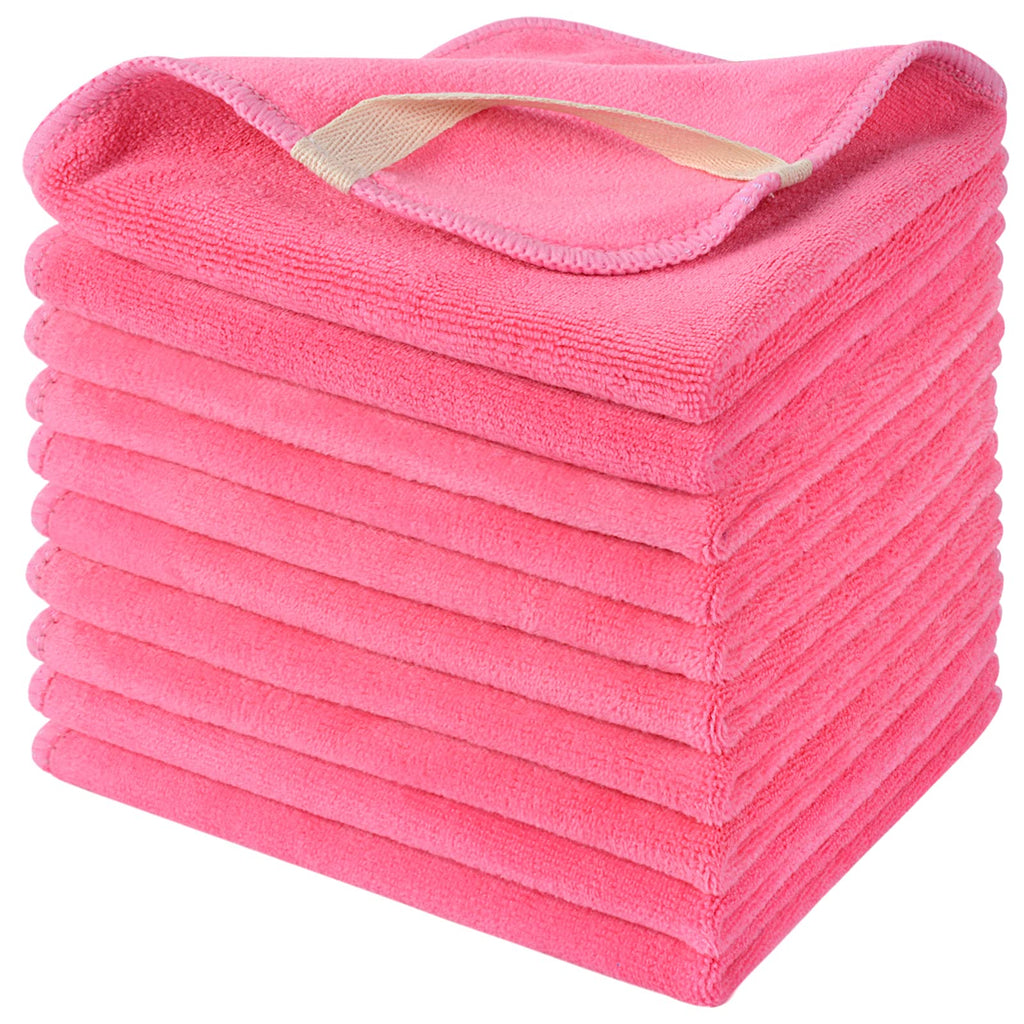 Buy now SINLAND Microfiber Facial Cloths Fast Drying Washcloth 12inch x 12inch Dark Pink 10 pack at indiglob india