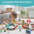 Buy now Tiny Land Wooden Train Set for Toddler - 39 Pcs- with Wooden Tracks Compatible with Major Brands - Expandable, Changeable-Train Toy for 3 4 5 Years Old Girls & Boys at indiglob india